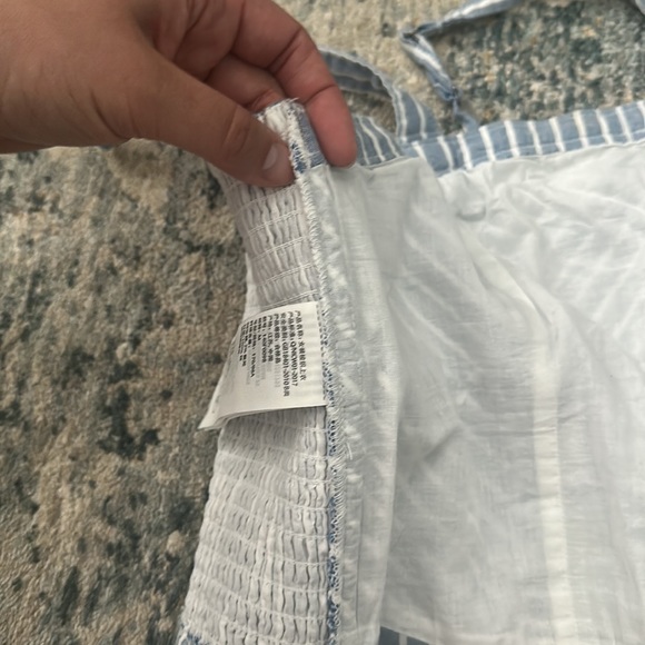 Abercrombie & Fitch Blue Striped Button Front Crop Top Cami Tank - Picture 5 of 5